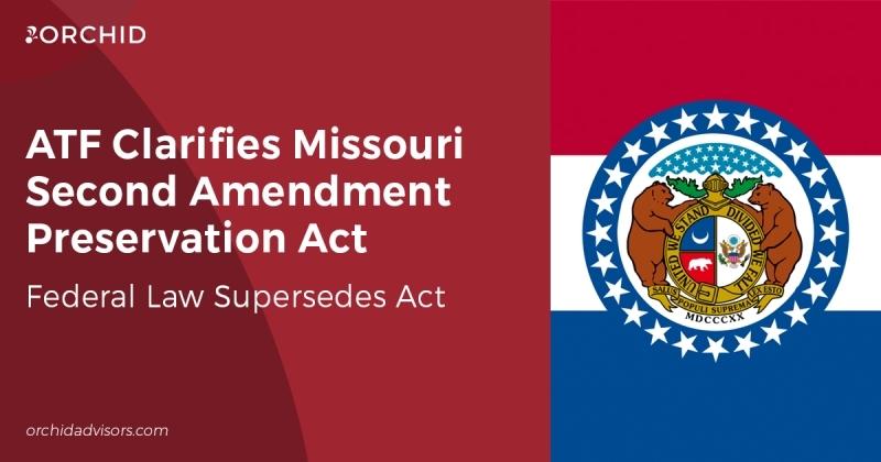 Text on red background with Missouri flag